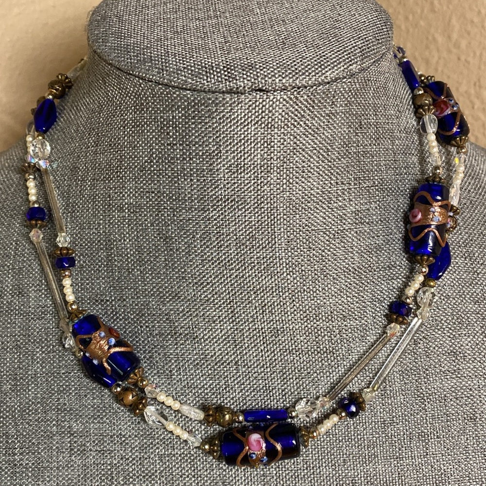 Wedding Cake Style Glass Bead Necklace